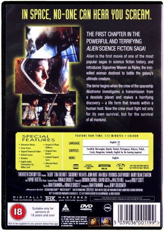 Alien (Obcy - 8. pasażer Nostromo) [DVD]