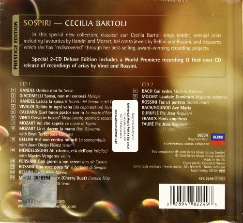 Cecilia Bartoli: Sospiri Prestige Edition (digipack) [2CD]