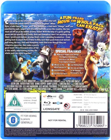 Alpha And Omega (Zakochany wilczek 2: Świąteczna przygoda) [Blu-Ray]