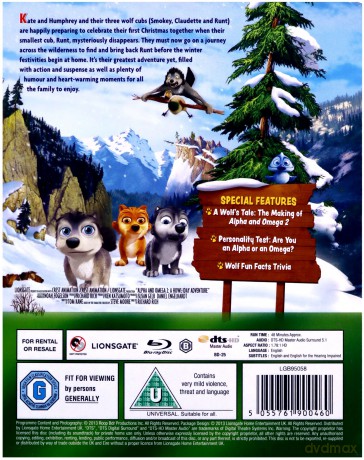 Alpha And Omega 2 A Howliday Adventure (Zakochany wilczek 2: Świąteczna przygoda) [Blu-Ray]