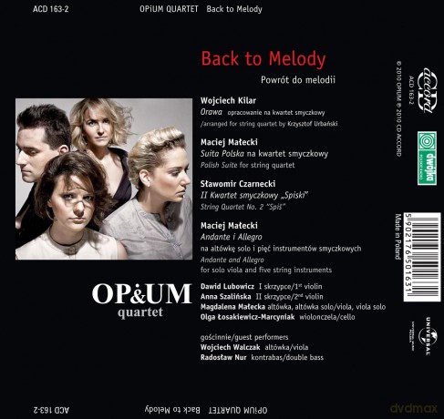 Opium Quartet: Back To Melody [CD]