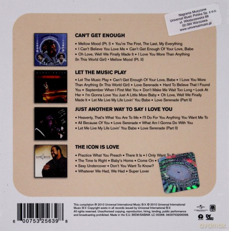 Barry White: Barry White x4: Can't Get Enough / Let The Music Play / Just Another Way / The Icon Is Love [4CD]