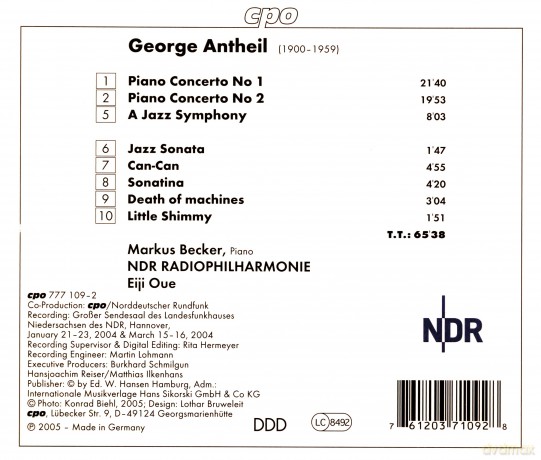 Beckerndr Radiophiloue: Antheilpiano Concertos 1 2 [CD]
