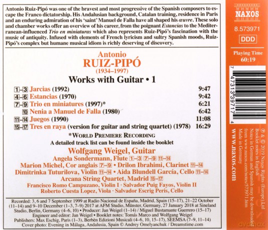 Wolfgang Weigel: Antonio Ruiz-Pipo: Works With Guitar. Vol.1 [CD]