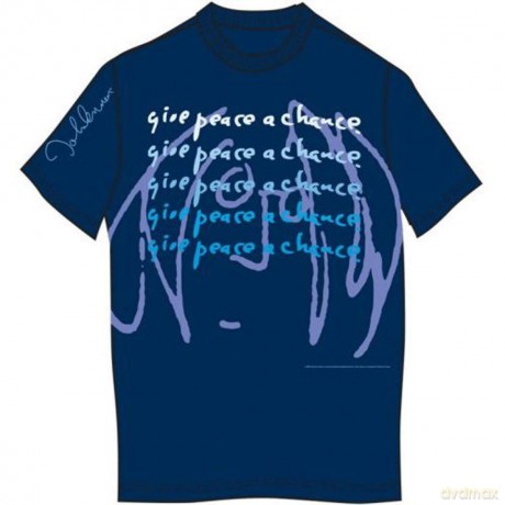 John Lennon: Give Peace A Chance, Blue, Men's (M) [T-Shirt]