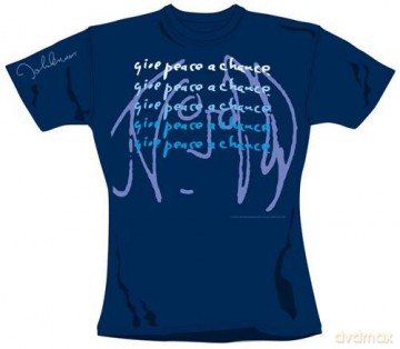 John Lennon: Give Peace A Chance, Blue, Womens (M) [T-Shirt]