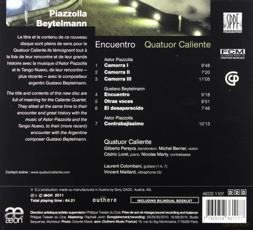 Quatuor Caliente: Astor Piazzolla - Gustavo Beytelmann [CD]