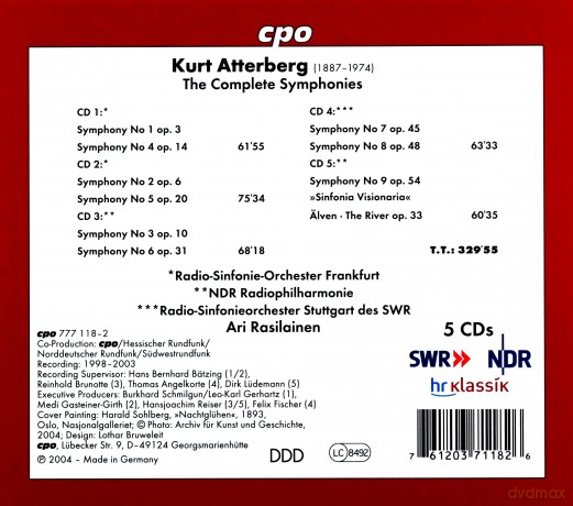 Ndr Rprasilainen: Atterbergcomplete Symphonies [5CD]