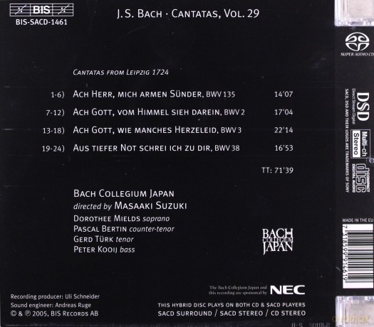 Bach Collegium Japansuzuki: Bach Js Cantatas Vol 29 [CD]