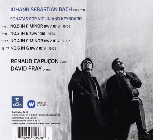 Renaud Capuaon & David Fray: Bach: Sonatas For Violin & Keyboard [CD]