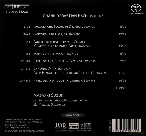 Masaaki Suzuki: Bachorgan Works [CD]