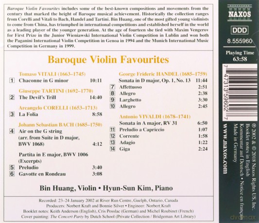 Bin Huanghyunsun Kim: Baroque Violin Favourites [CD]