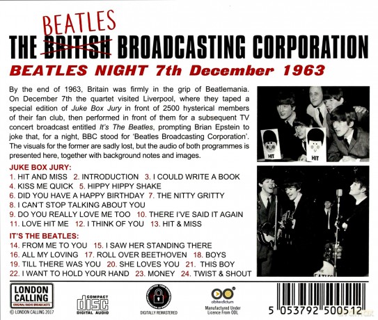 Beatles Broadcasting Corporation: Beatles Night 7Th December 1963 [CD]