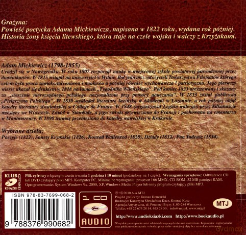 Grażyna - Adam Mickiewicz [AUDIOBOOK] [CD]