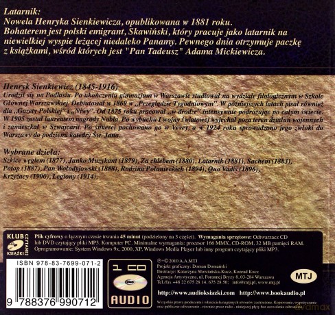 Latarnik - Henryk Sienkiewicz [AUDIOBOOK] [CD]