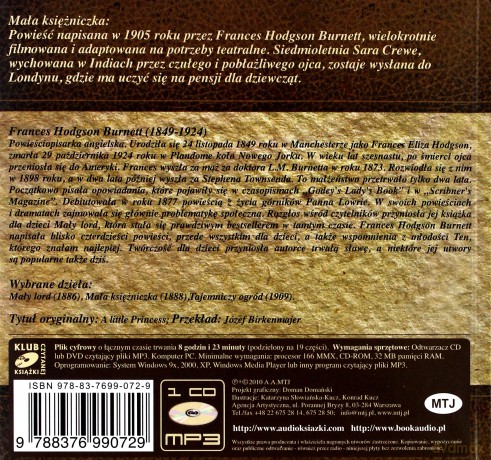 Mała księżniczka - Frances Hodgson Burnett [AUDIOBOOK] [CD] (2)