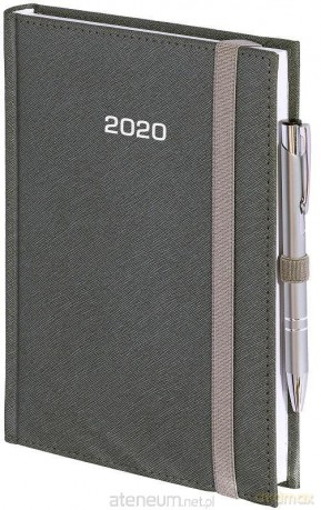 Kalendarz 2020 A4 Dzienny Cross z gumką Srebrny [KALENDARZ]