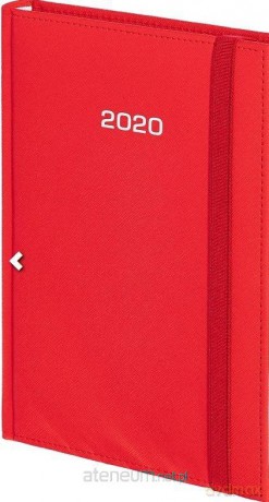 Kalendarz 2020 B6 Dzienny Cross z gumką Czerwony [KALENDARZ]