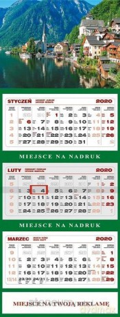 Kalendarz 2020 Ścienny Trójdzielny Jezioro [KALENDARZ]
