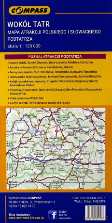 Mapa atrakcji - Wokół Tatr 1:120 000