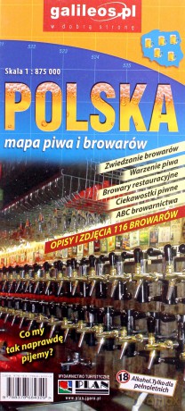 Mapa piwa i browarów - Polska 1:875 000