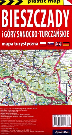 Plastic map Bieszczady i Góry Sanocko-Turczańskie