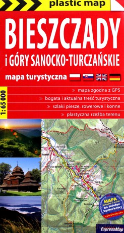 Plastic map Bieszczady i Góry Sanocko-Turczańskie