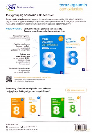 Teraz egzamin ósmoklasisty Matematyka Repetytorium 2019 - Jerzy Janowicz [KSIĄŻKA]