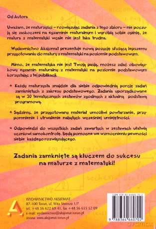 Zbiór zadań testowych do matury z matematyki zakres podstawowy - Mateusz Wróbel [KSIĄŻKA]