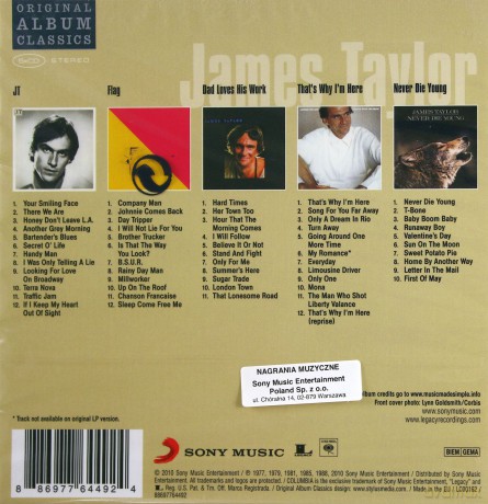James Taylor: Original Album Classics [BOX] [5CD]