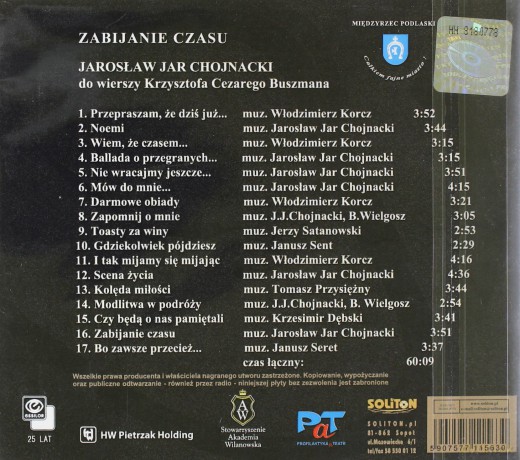 Jarosław Chojnacki: Zabijanie Czasu (digipack) [CD]