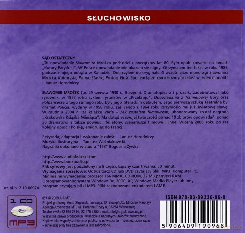 Sąd ostateczny - Sławomir Mrożek [AUDIOBOOK] [CD]