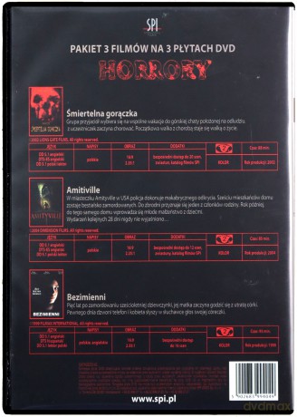 Kolekcja Horrory Vol. 1: Bezimienni / Śmiertelna Gorączka / Amityville [3DVD] 
