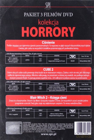 Ciśnienie / Cube / Blair Witch - Księga Cieni 2 [3DVD]