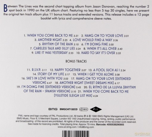 Jason Donovan: Between The Lines [CD]
