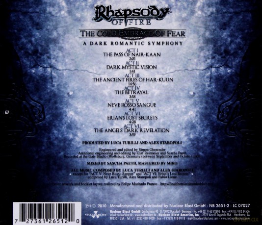 Rhapsody of Fire: The Cold Embrace Of Fear [CD]