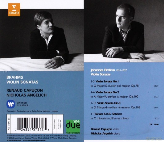 Capucon/Angerich: Brahms/Violin Sonatas 1-3 [CD]