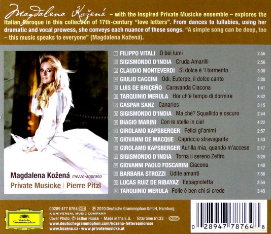 Magdalena Kozena: Lettere Amorose [CD]