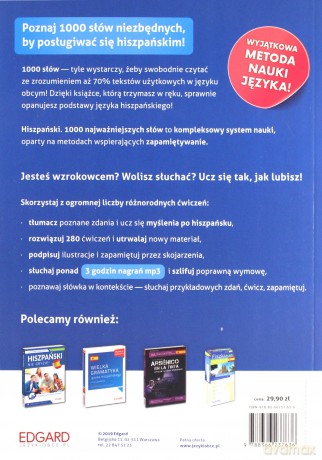 Hiszpański. 1000 najważniejszych słów poziom A1-A2 [KSIĄŻKA]