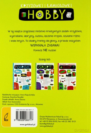 Krzyżówki i łamigłówki hobby [KSIĄŻKA]