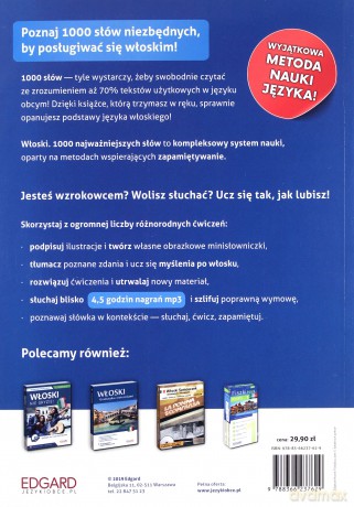 Włoski 1000 najważniejszych słów poziom A1-A2 [KSIĄŻKA]