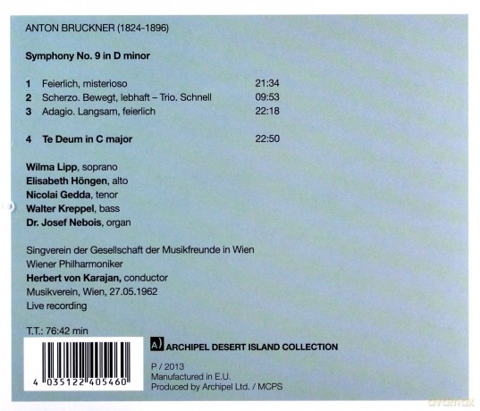 Anton Bruckner: Bruckner/Sym No 9/Te Deum [CD]