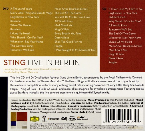 Sting: Live in Berlin (digipack) [DVD]+[CD]