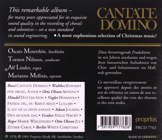 Oscars Motettkor: Cantate Domino [CD]