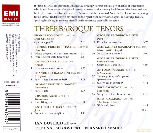 Ian Bostridge: Three Baroque Tenors [CD]