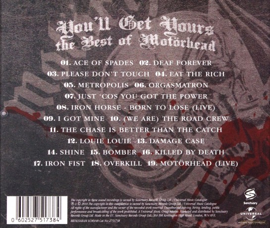 Motorhead: You'll Get Yours - The Best Of [CD]