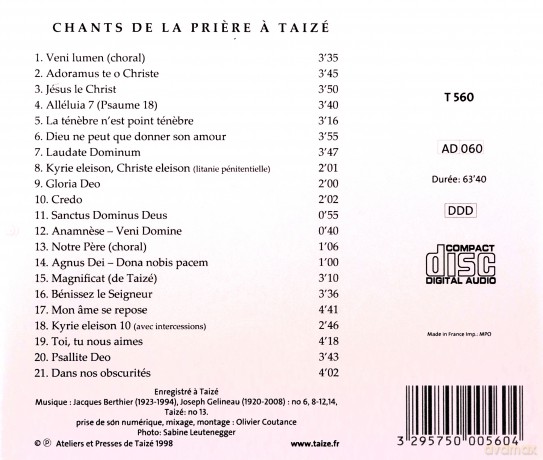 Chants De La Priere [CD]