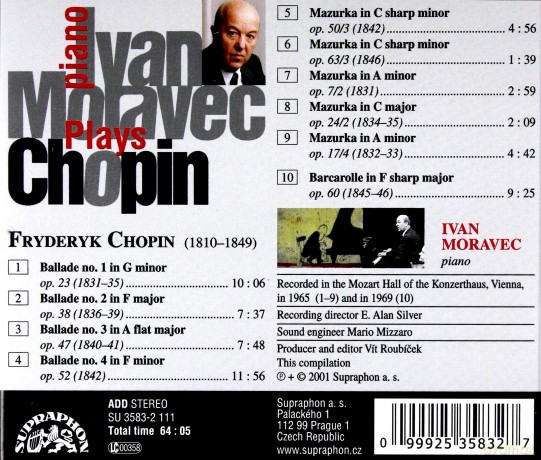 Ivan Moravec: Chopin - Four Ballades [CD]