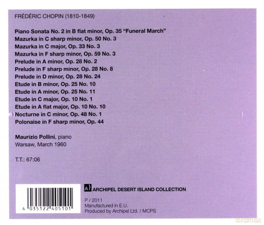 Maurizio Pollini: Chopin/Warsaw 1960 [CD]