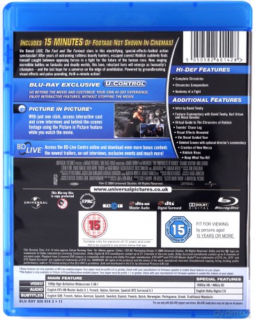 Chronicles Of Riddick Region Free (Kroniki Riddicka) [Blu-Ray]